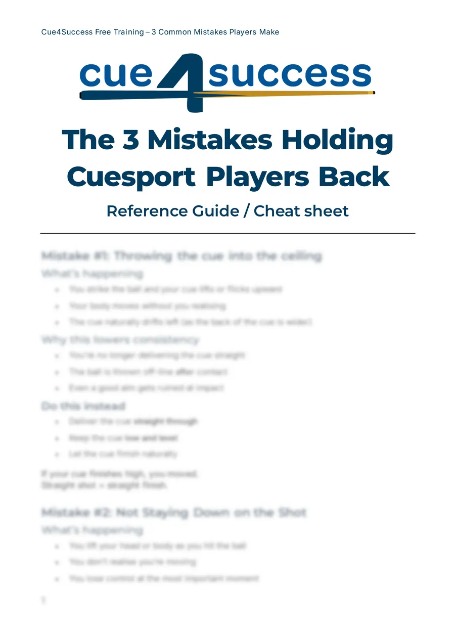 The 3 Mistakes Holding Cuesport Players Back — reference guide preview